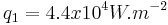  q_1=4.4x10^4 W.m^{-2} 