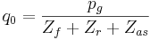  q_0 = \frac{p_g}{Z_f + Z_r + Z_{as}}
