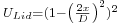  \scriptstyle U_{Lid}=(1-\left(\frac{2x}{D}\right)^2)^2